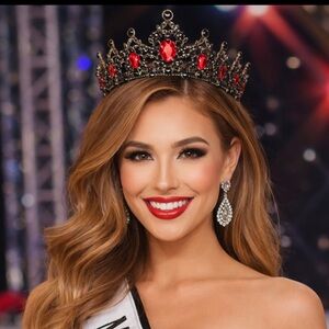 Tiara Crown in Black and Red